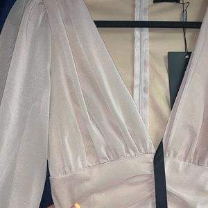 Cream Ruched Cocktail Dress